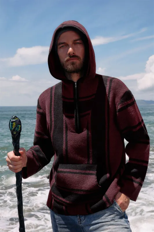 Men's Hoodie Sweater Quarter Zip Stylish Cable Knit Pullover Sweaters sold by Paul Jones