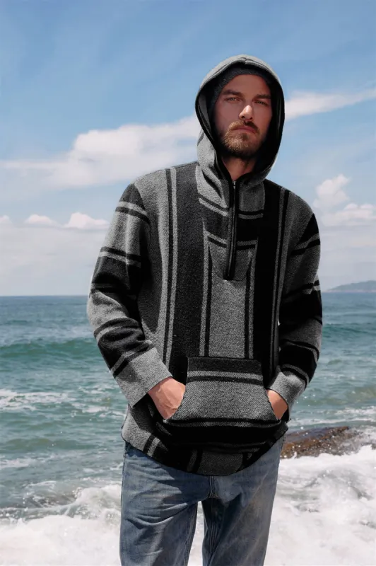 Men's Hoodie Sweater Quarter Zip Stylish Cable Knit Pullover Sweater sold by Paul Jones
