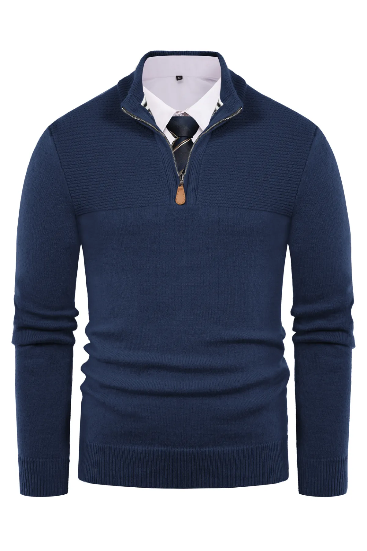 Men's Quarter Zip Sweaters Slim Fit Casual Pullover Sweater Mock Neck Polo Sweaters sold by Paul Jones product image thumbnail 3