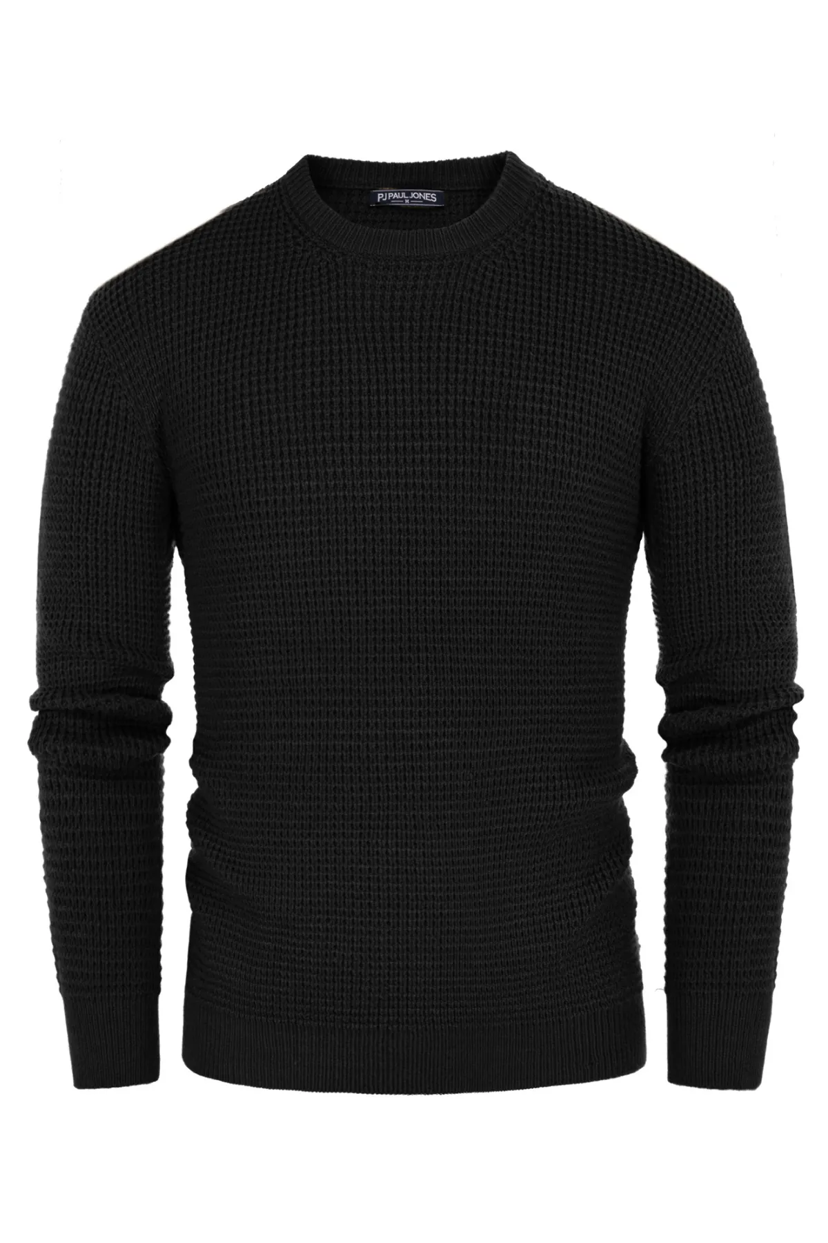 Men's Crewneck Pullover Sweater Waffle Textured Long Sleeve Knitted Sweater sold by Paul Jones product image thumbnail 3