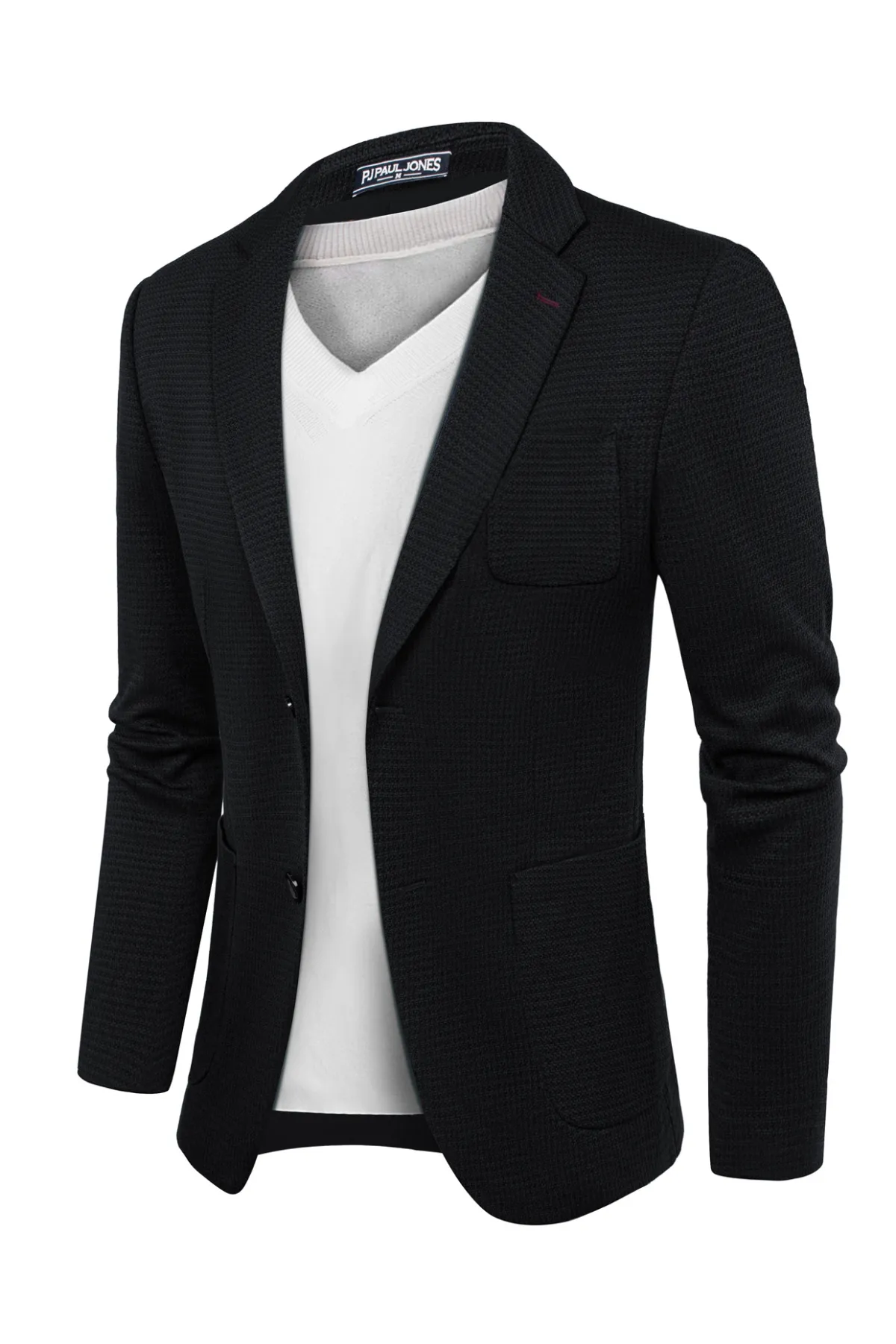 Mens Casual Knit Blazers Two Buttons Lightweight Business Blazer Coat sold by Paul Jones product image thumbnail 4