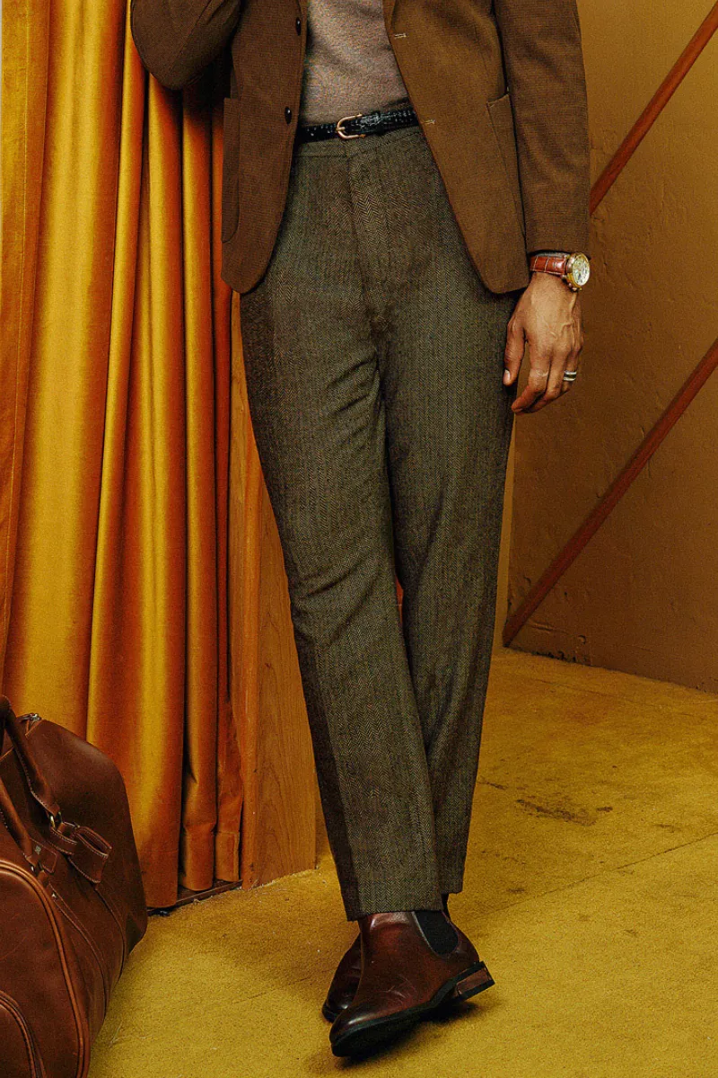 Men Regular Fit Pants Casual Multi-Pocket Herringbone Textured Trousers sold by Paul Jones product image thumbnail 2