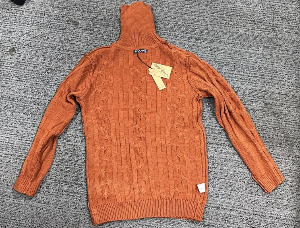 Men's Vintage Argyle Turtlenecks Sweater Thermal Knitted Pullover sold by Paul Jones