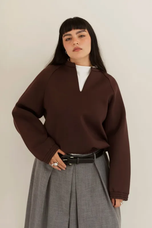 [FINAL SALE] Athena Sweater - Chocolate made by Lezé the Label