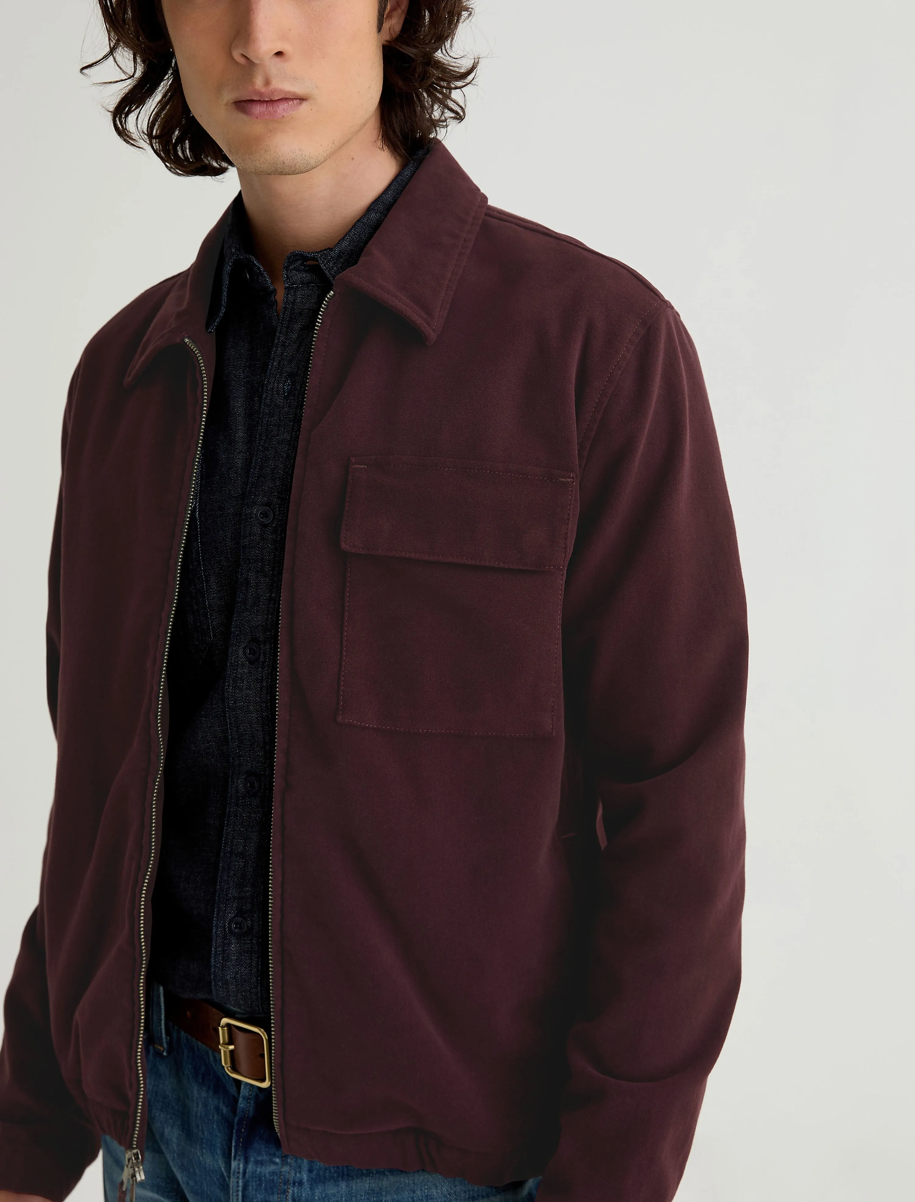 Philip Moleskin Zip Jacket sold by Adriano Goldschmied product image thumbnail 3