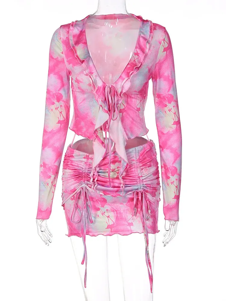 Hugcitar Tie Dye Print Women 2 Piece Set sold by Womedolly