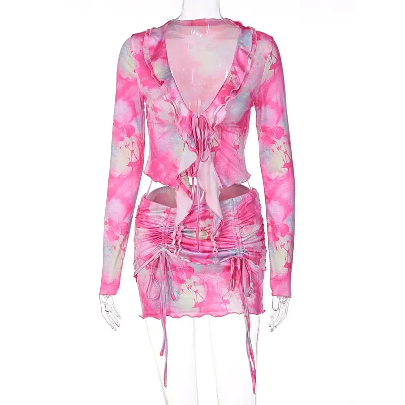 Hugcitar Tie Dye Print Women 2 Piece Set sold by Womedolly product image thumbnail 2