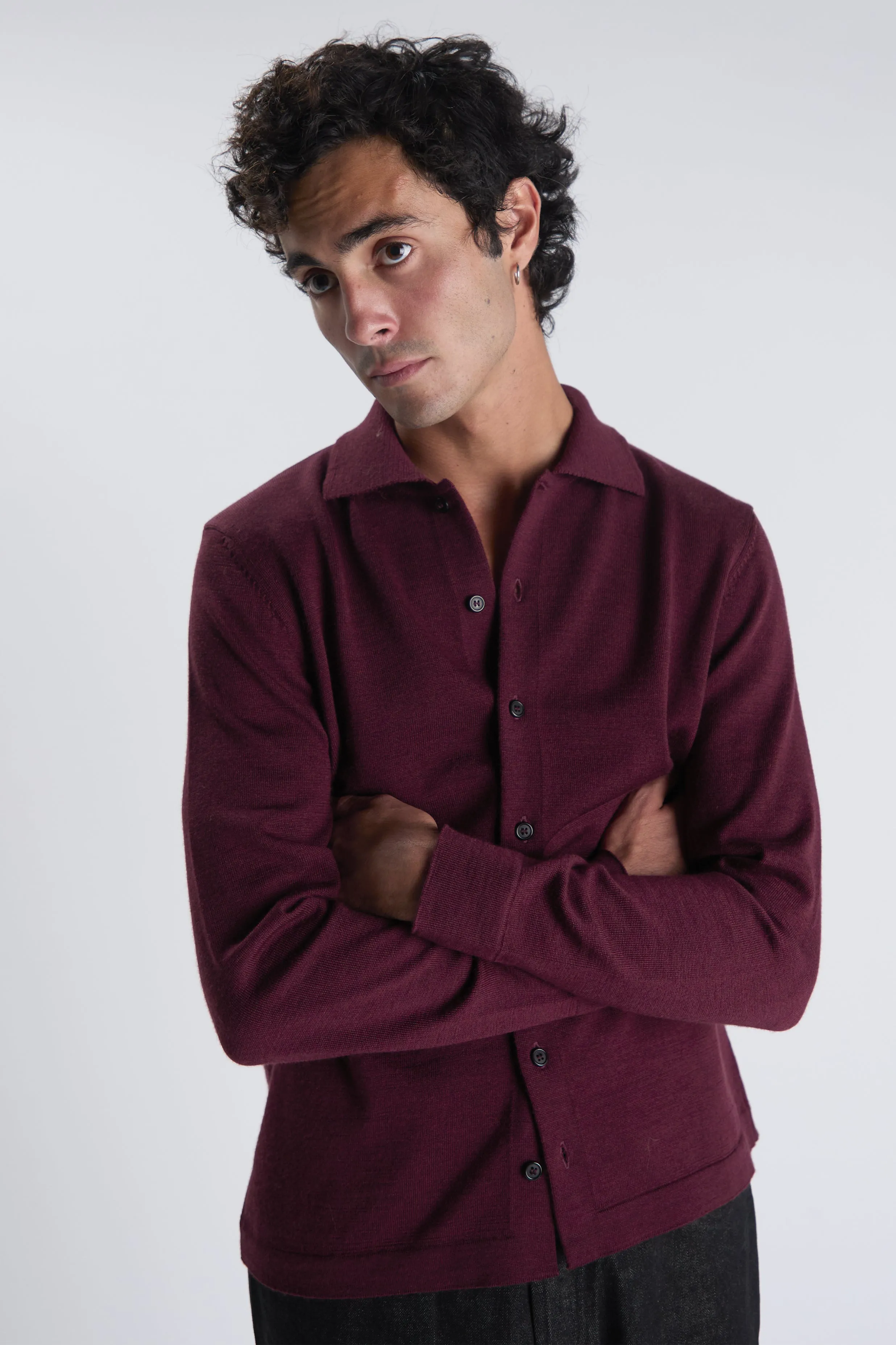 Cardigan Bomera bordeaux sold by bonnegueule product image thumbnail 3