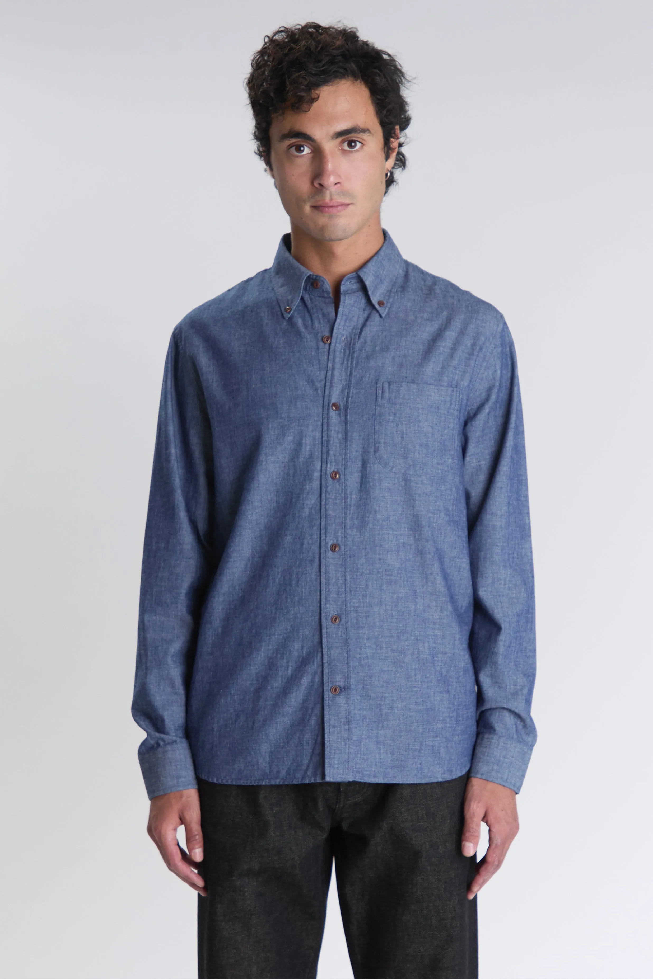 Chemise Calvi indigo sold by bonnegueule