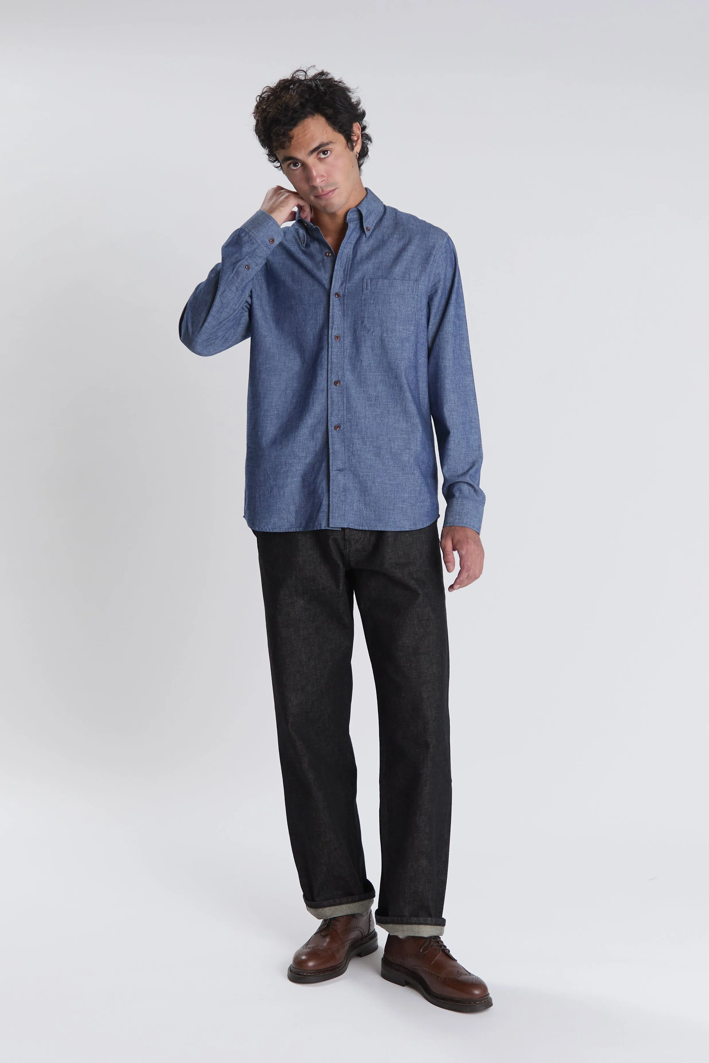 Chemise Calvi indigo sold by bonnegueule product image thumbnail 3