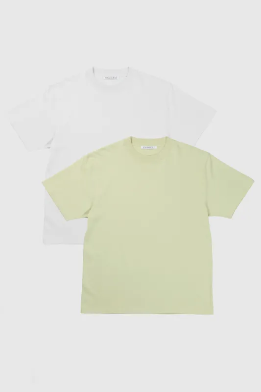 Duo T-shirts Oregon Blanc et vert pastel made by bonnegueule