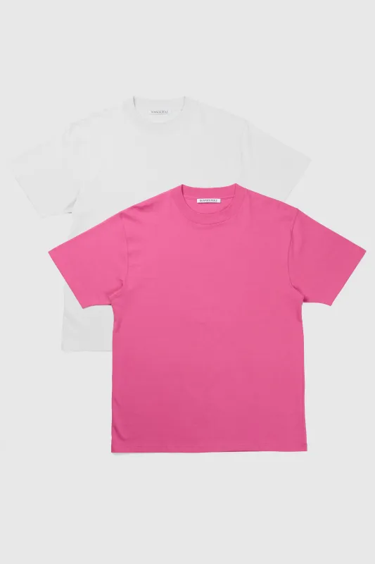 Duo T-shirts Oregon Blanc et fushia made by bonnegueule
