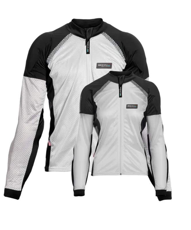 Airtex™ Armored Motorcycle Shirt - Black + White made by Bohn Armor