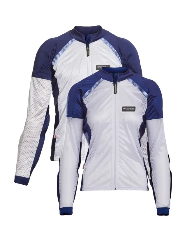 Airtex™ Armored Motorcycle Shirt - Blue + White made by Bohn Armor