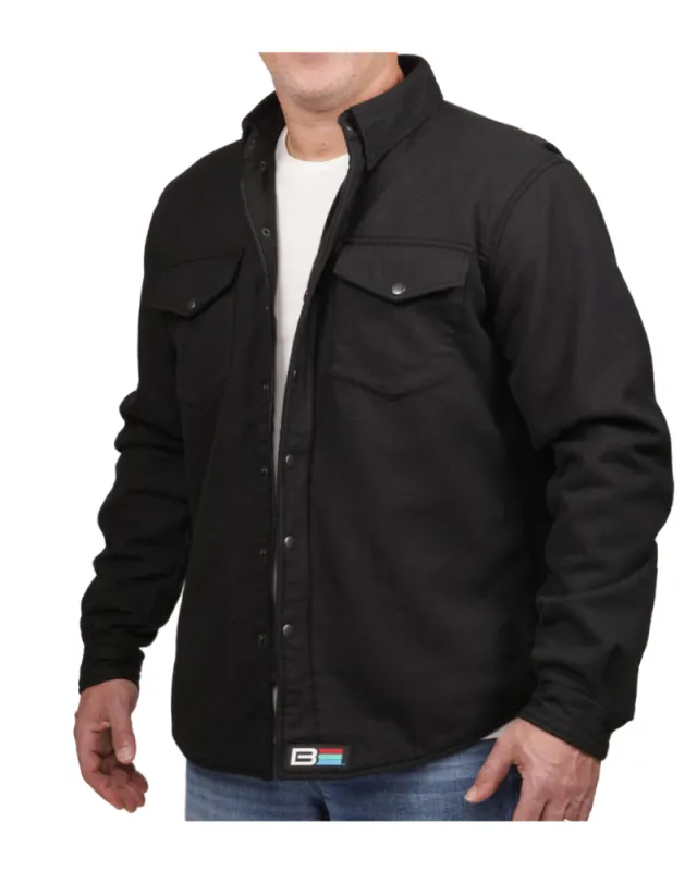 Flannel Riding Shirt – Black made by Bohn Armor