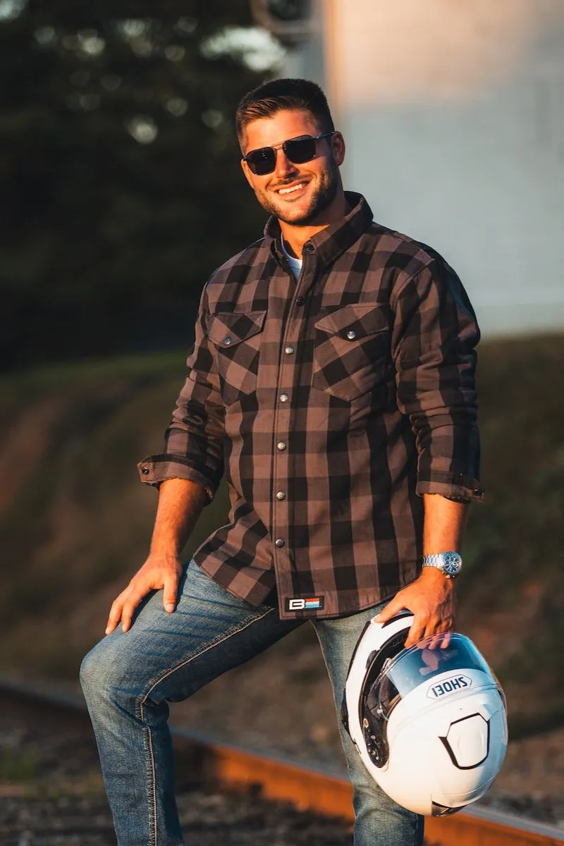 Kevlar Flannel Riding Shirt – Grey + Black Plaid sold by Bohn Armor product image thumbnail 2