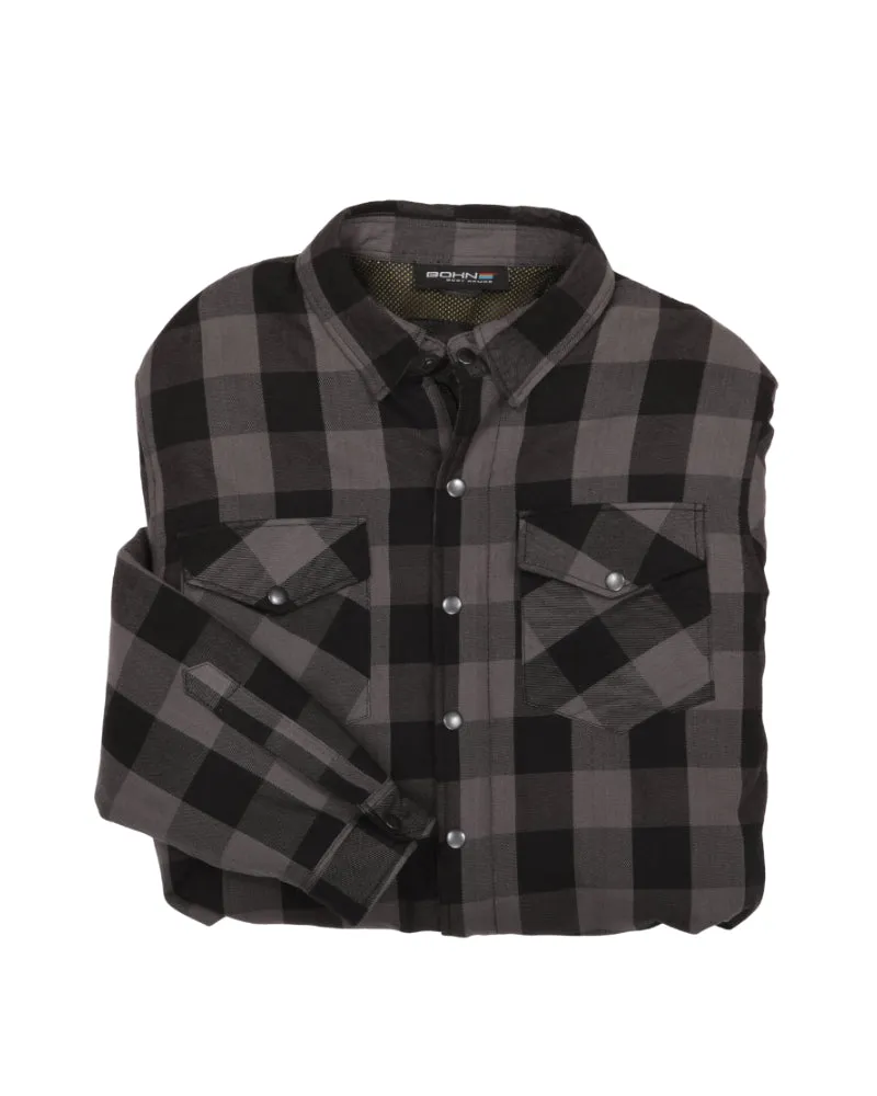 Kevlar Flannel Riding Shirt – Grey + Black Plaid sold by Bohn Armor product image thumbnail 4