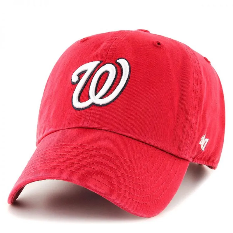 Washington Nationals MLB Clean Up Strapback Baseball Cap Dad Hat sold by Village Hat Shop