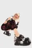 Lamoda Maniac Black PU Skull Chunky Platform Wedge Shoes Gothic Punk sold by Lamoda