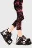 Lamoda Maniac Black PU Skull Chunky Platform Wedge Shoes Gothic Punk sold by Lamoda