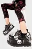 Lamoda Maniac Black PU Skull Chunky Platform Wedge Shoes Gothic Punk sold by Lamoda