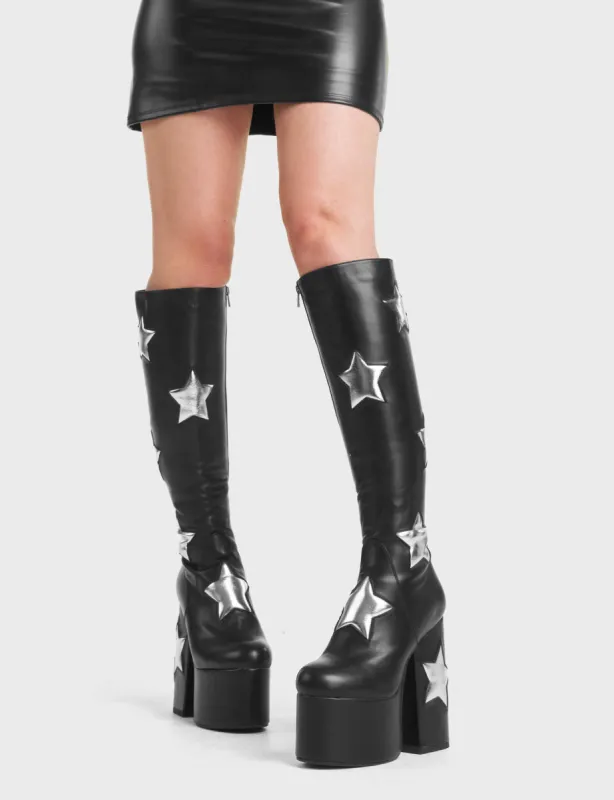 Comet Platform Knee High Boots sold by Lamoda