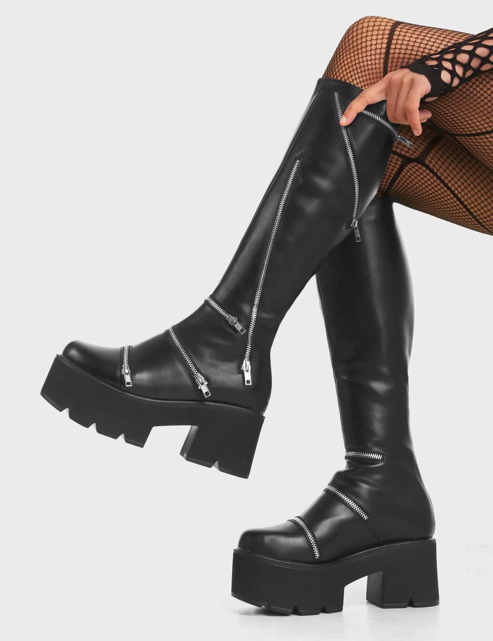 Go Figure Chunky Platform Knee High Boots sold by Lamoda