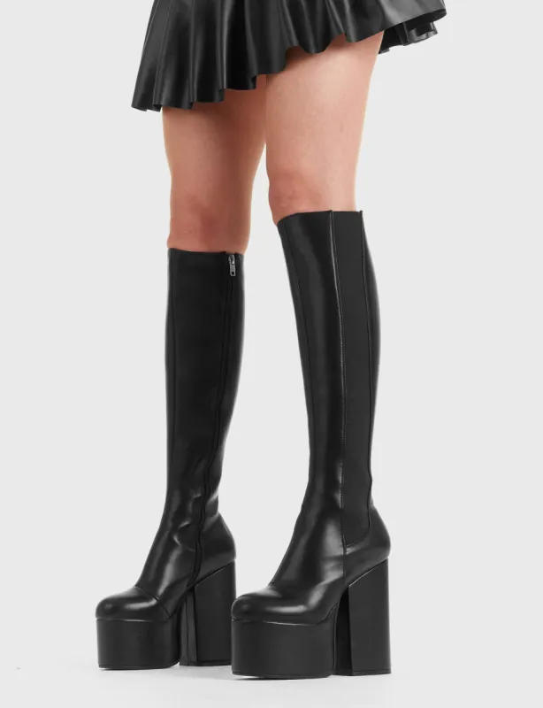 Timer Platform Knee High Boots sold by Lamoda