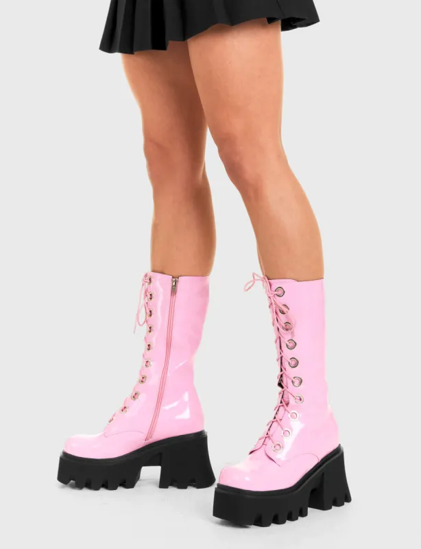 Get Paid Chunky Platform Calf Boots sold by Lamoda