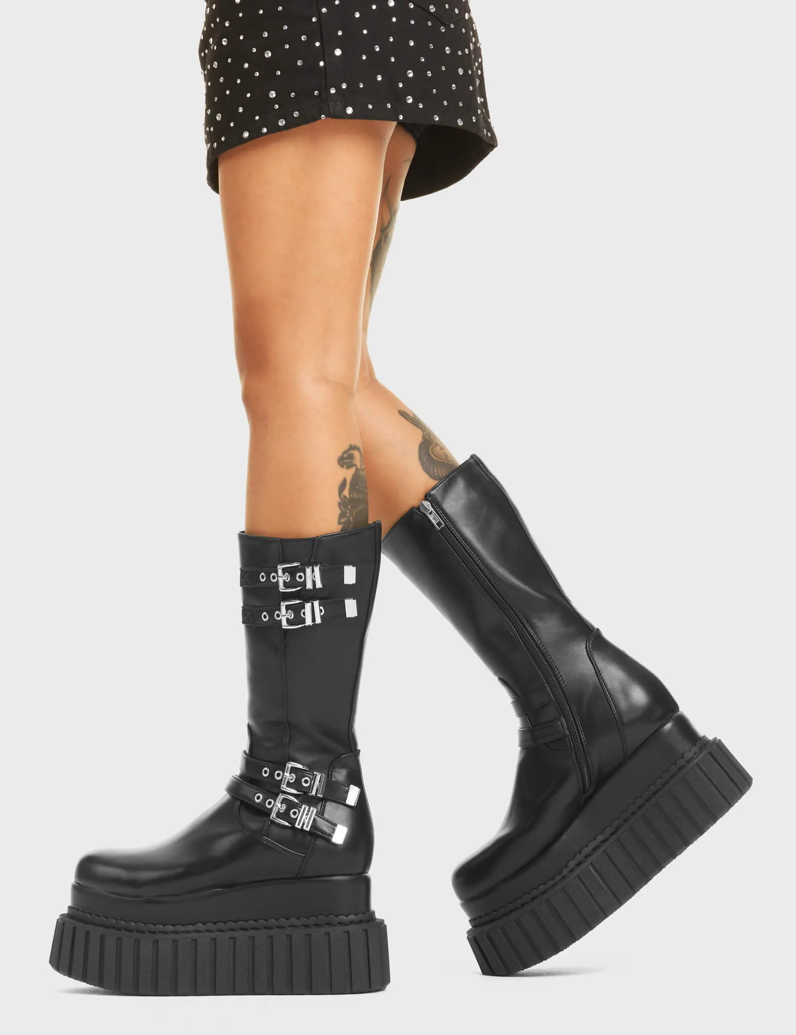 Night Time Chunky Platform Creeper Ankle Boots sold by Lamoda product image thumbnail 3