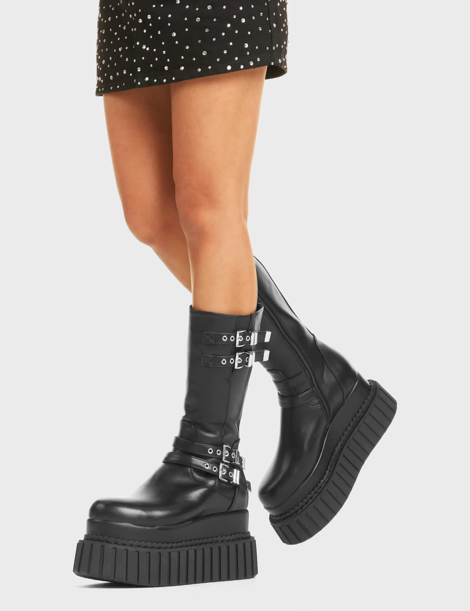 Night Time Chunky Platform Creeper Ankle Boots sold by Lamoda