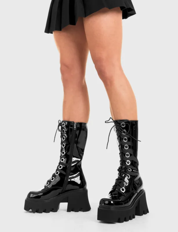 Get Paid Chunky Platform Calf Boots sold by Lamoda