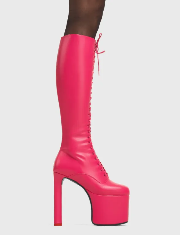 Nowhere To Run Platform Knee High Boots sold by Lamoda