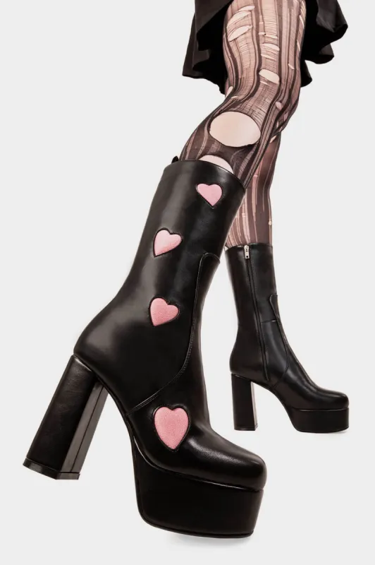 Game Of Love Platform Calf Boots sold by Lamoda
