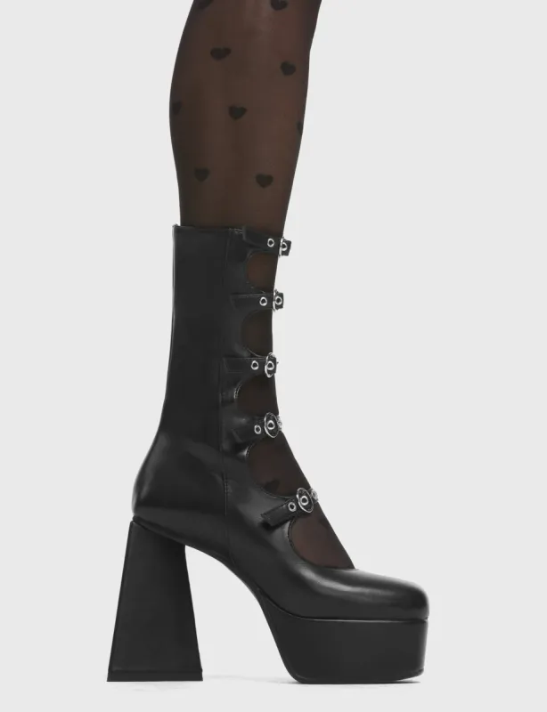 Padlock Platform Calf Boots sold by Lamoda