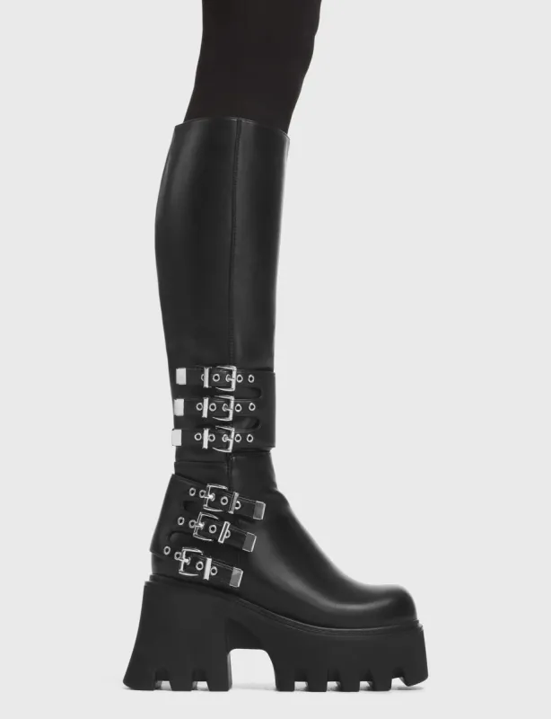 My Prince Chunky Platform Knee High Boots sold by Lamoda