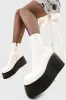 Lamoda Muster Up Chunky Ankle Creeper Boots White PU Bold Platform Chic sold by Lamoda