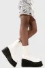 Lamoda Muster Up Chunky Ankle Creeper Boots White PU Bold Platform Chic sold by Lamoda