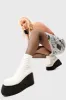 Lamoda Muster Up Chunky Ankle Creeper Boots White PU Bold Platform Chic sold by Lamoda