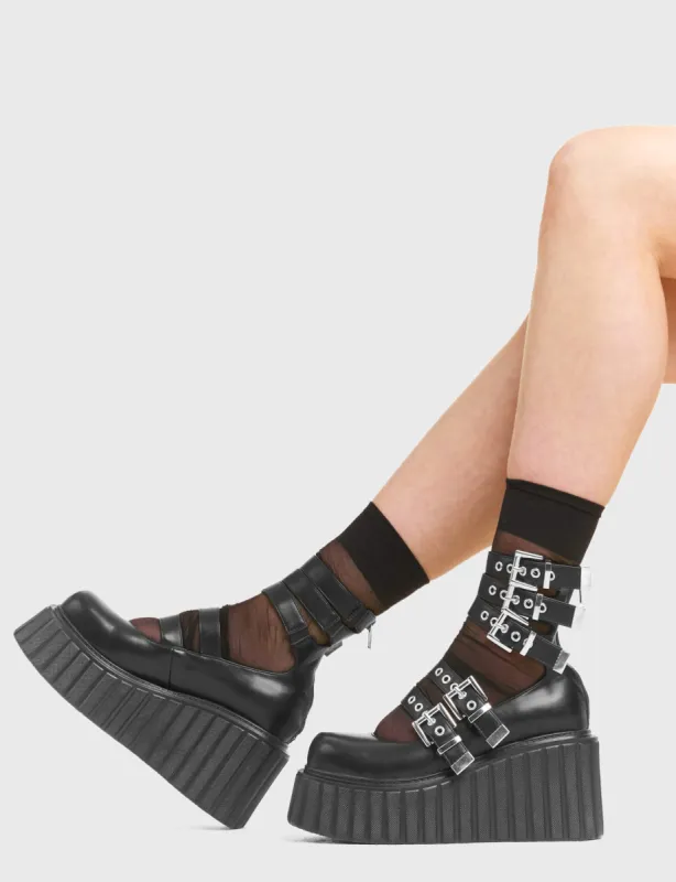 Under The Influence Chunky Platform Creeper Shoes sold by Lamoda