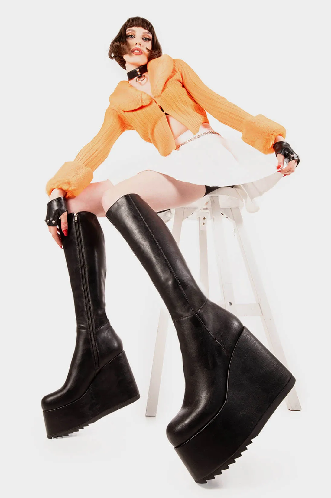 Right Hand Chunky Platform Knee High Boots sold by Lamoda product image thumbnail 2