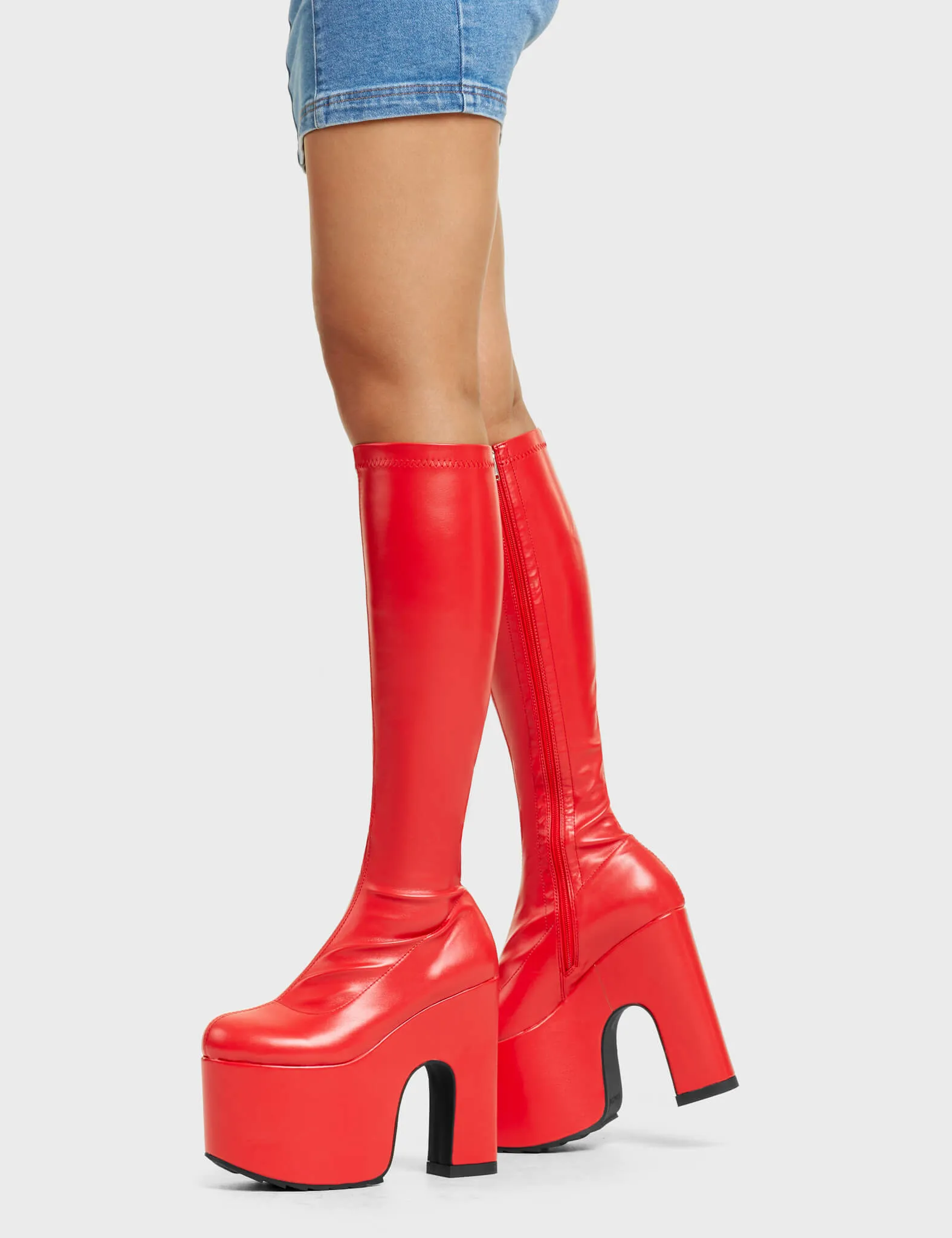 Awkward Chunky Platform Knee High Boots sold by Lamoda