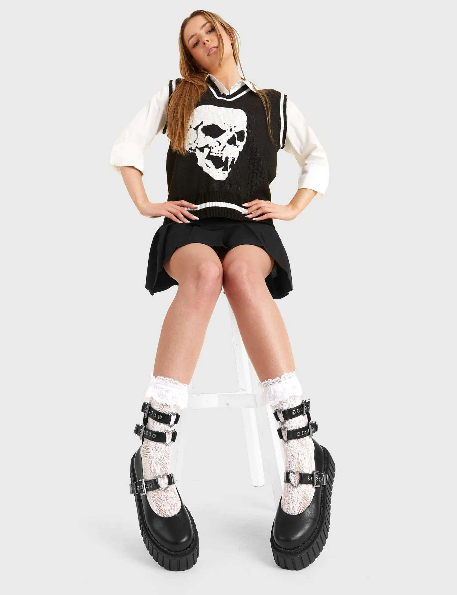 Lamoda Hologram BlackPU Chunky Creeper Boots Platform Gothic Punk Style sold by Lamoda product image thumbnail 2