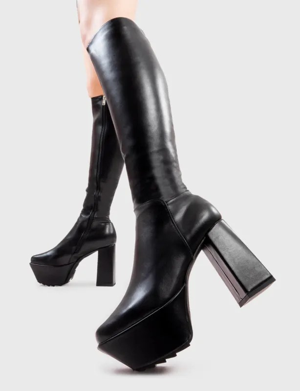 Wish Me Dead Platform Knee High Boots sold by Lamoda