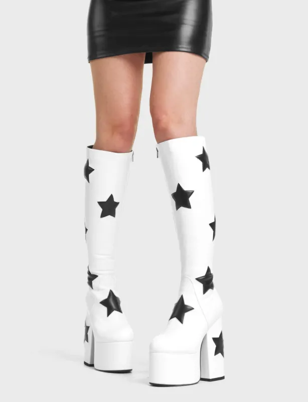Comet Platform Knee High Boots sold by Lamoda