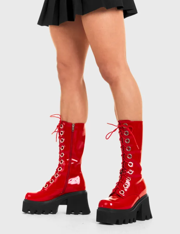 Get Paid Chunky Platform Calf Boots sold by Lamoda