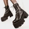 Lamoda Flip The Switch Black PU Chunky Platform Boots Gothic Alternative sold by Lamoda