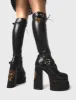 Leopard Crawl Creeper Platform Knee High Boots sold by Lamoda