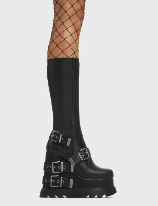 Causing Riots Chunky Platform Calf Boots sold by Lamoda