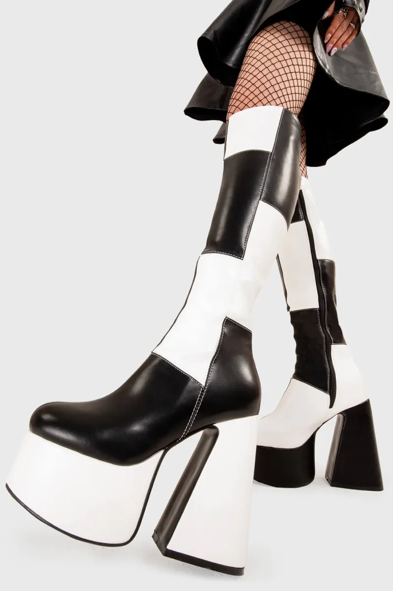 Runway Platform Knee High Boots sold by Lamoda